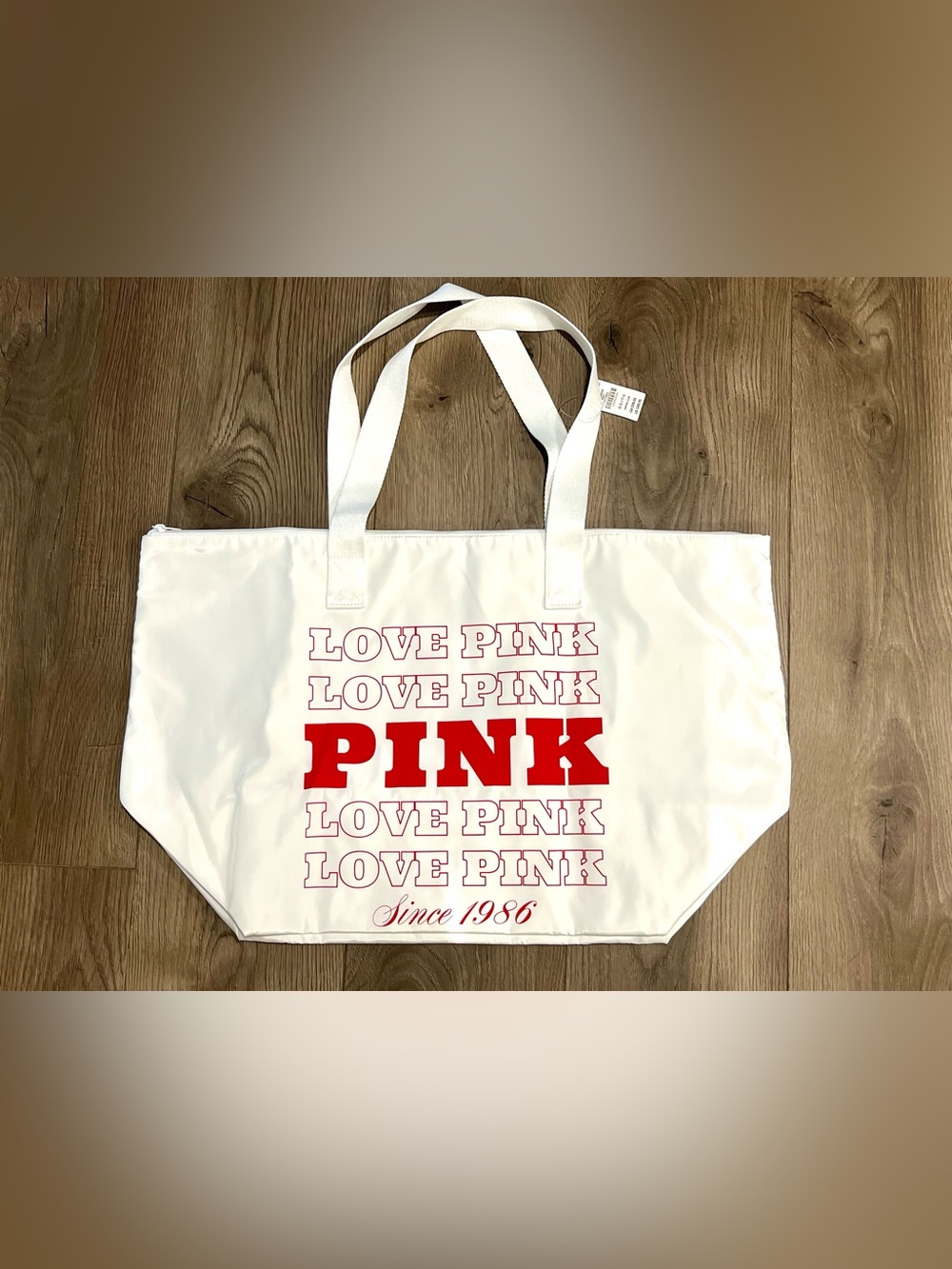 White Love Pink Tote Bag - Minimal Everyday Carry/Beach Tote